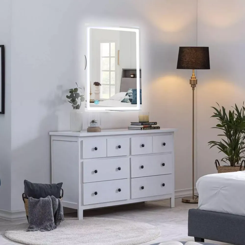 Espejo Rectangular Con Luz Led De Lujo Con Canto Pulido 60x80 cm herrashop