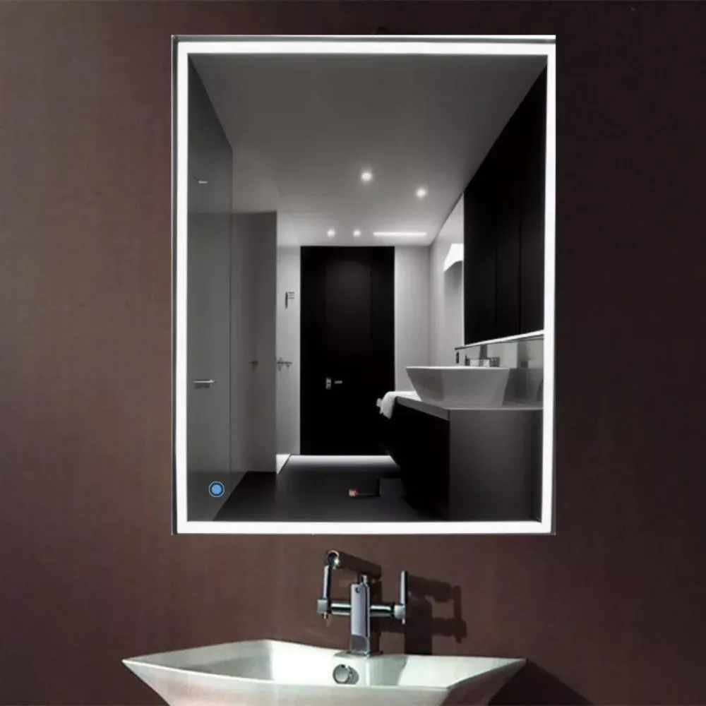 Espejo Rectangular Con Luz Led De Lujo Con Canto Pulido 60x80 cm herrashop