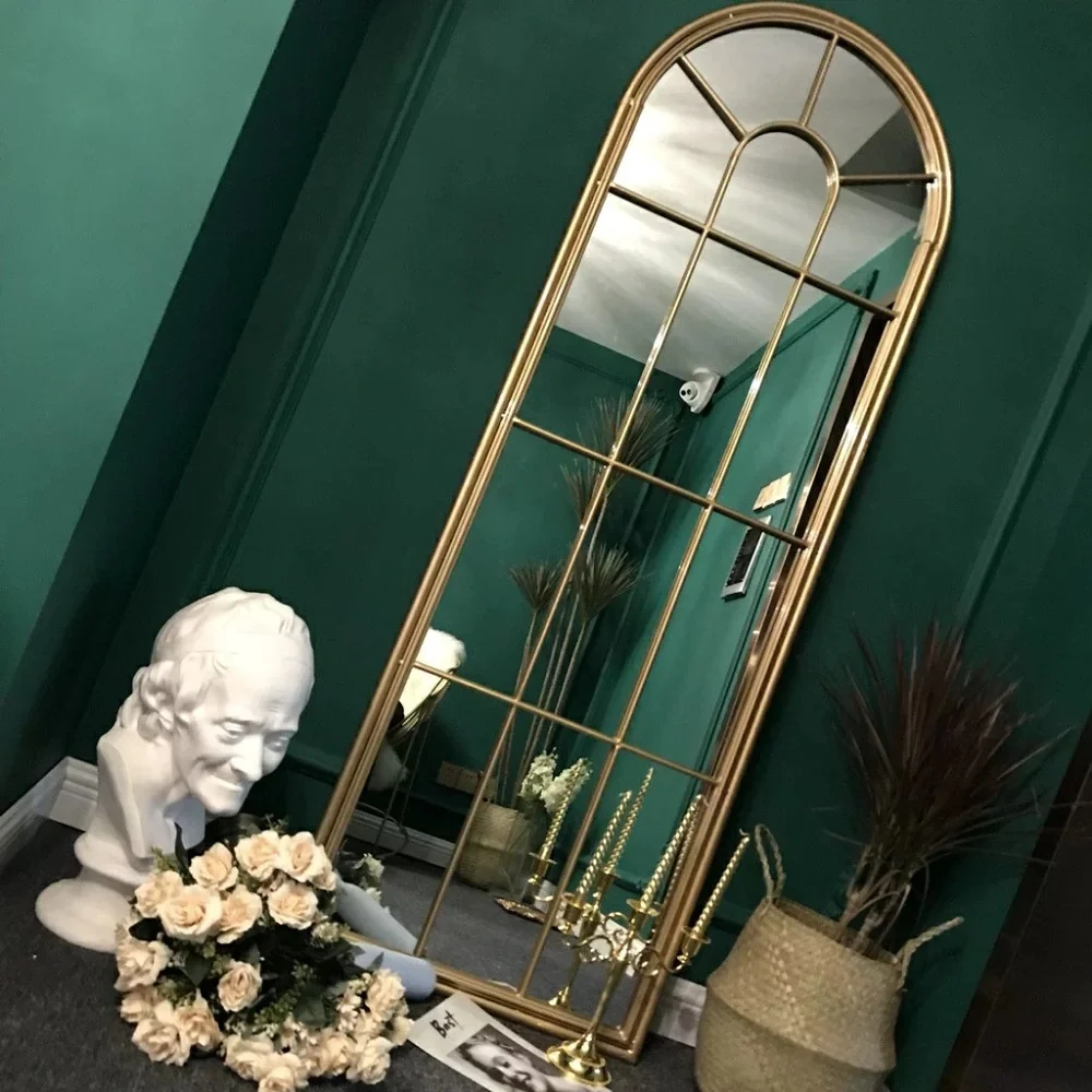 Espejo ventana dorado