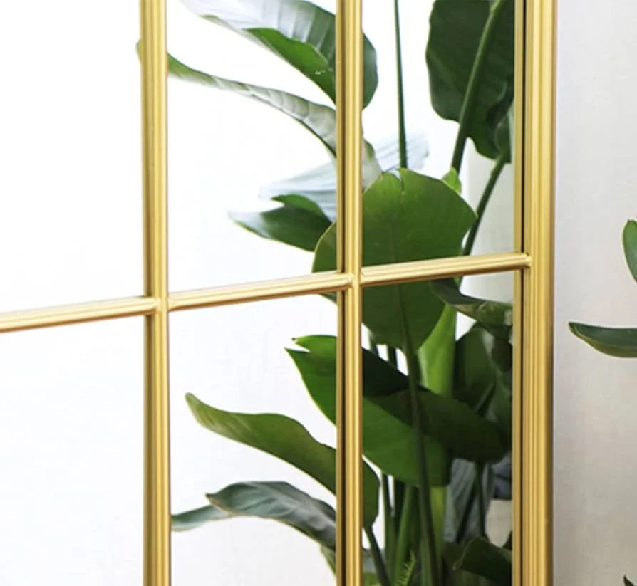 Espejo ventana dorado