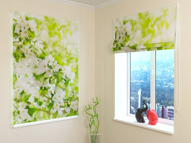 Estores Plegables Árbol Blanco en Flor
