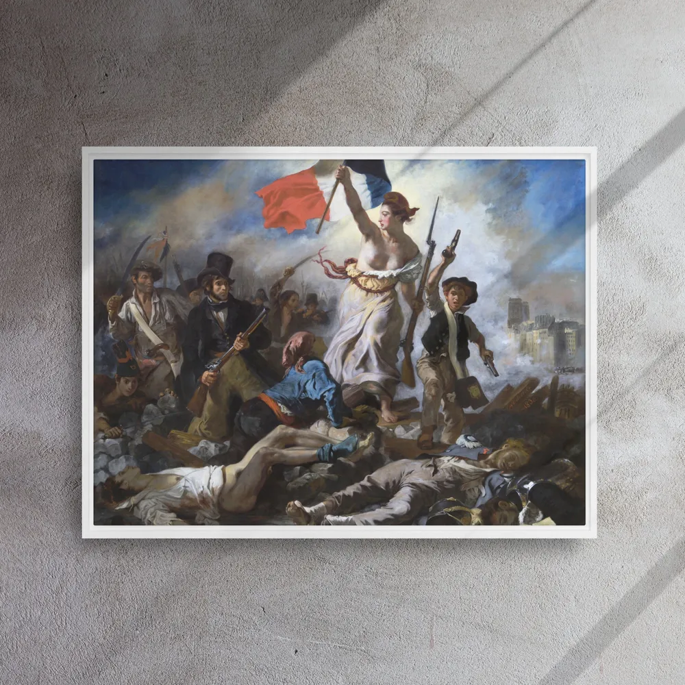 Lienzo - Eugène Delacroix, La libertad guí al pueblo