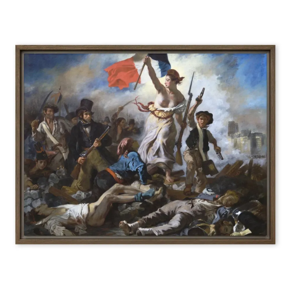 Lienzo - Eugène Delacroix, La libertad guí al pueblo
