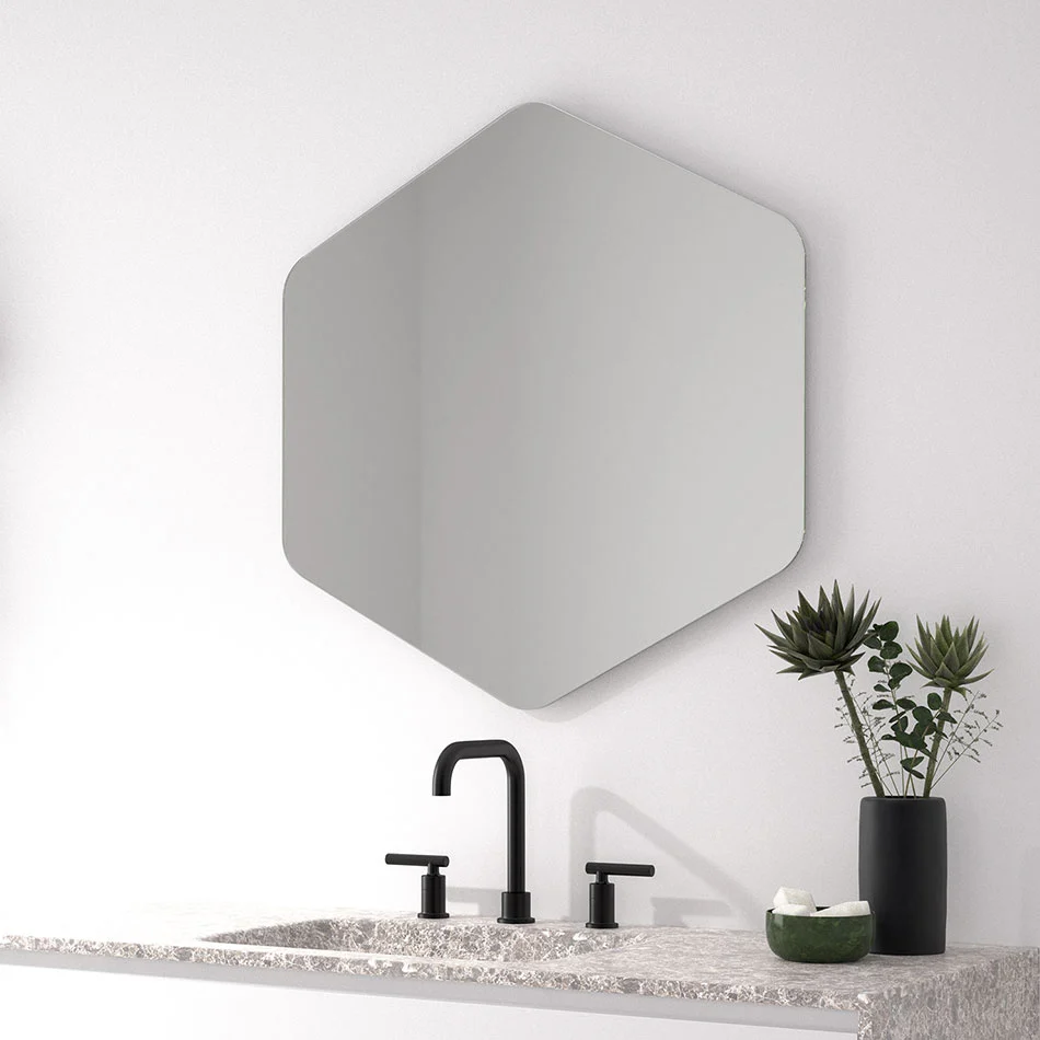 Espejo De Baño DEVON Hexagonal 70x80 cm | Diseño Único | Forma Geométrica Eurobath