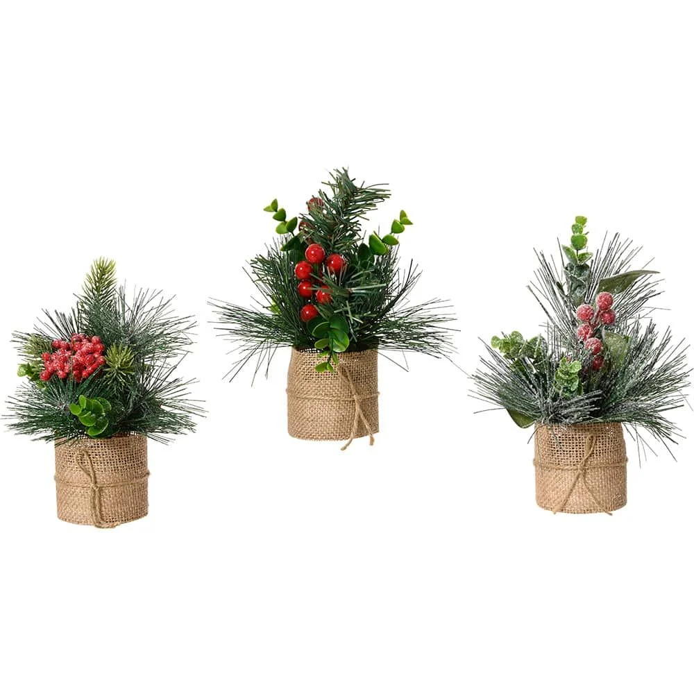 PLANTA DECORACIÓN PEQUEÑ NAVIDAD, USO INTERIOR, MODELOS VARIADOS, 20 x 15 cm EVERLANDS