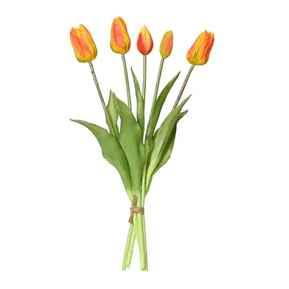 RAMO DE TULIPANES NARANJAS DE POLIPROPILENO, 15 x 15 x 40 cm EVERLANDS