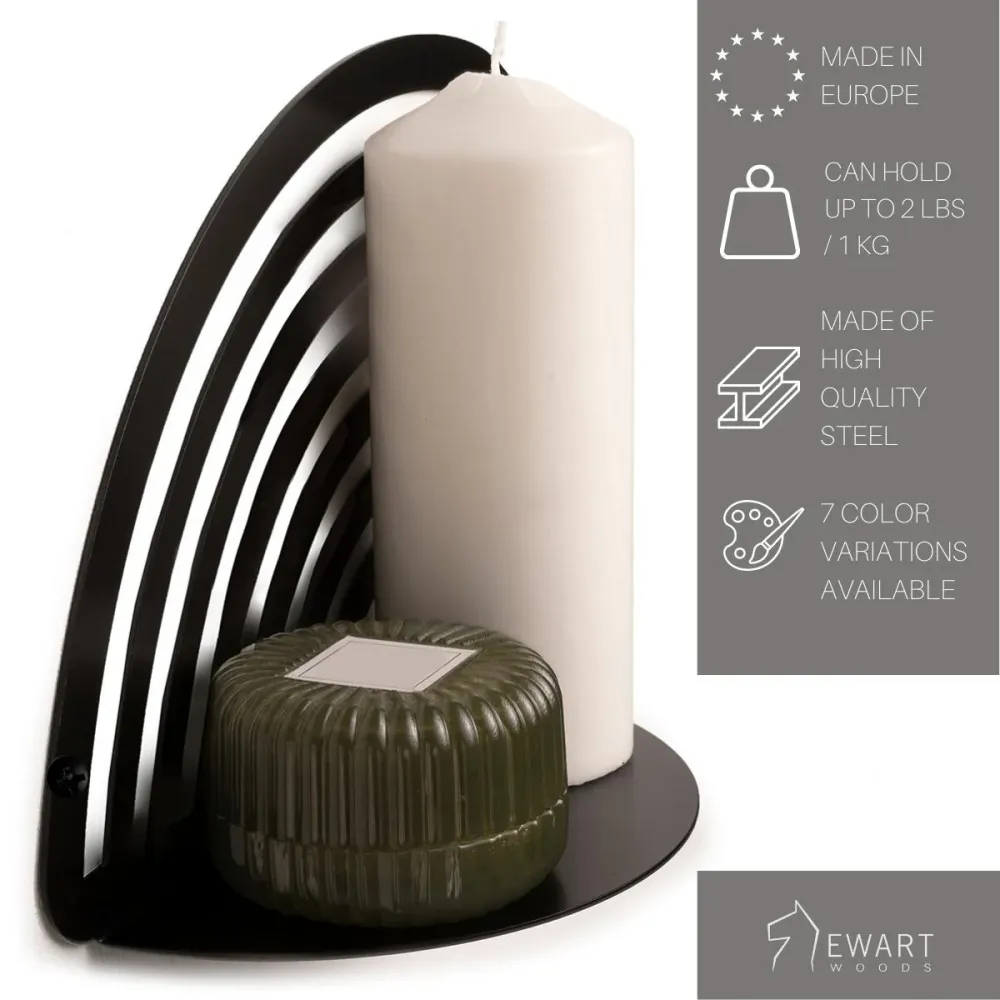 Estante flotante de pared para plantas con espacios. Blanco EWART WOODS Design