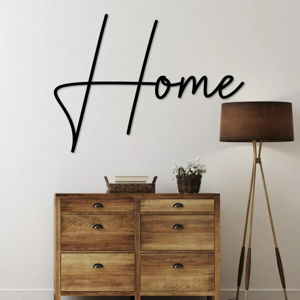 Openwork painting, 3D wall decoration, 3D painting "Home" 50x45cm black Eyoka