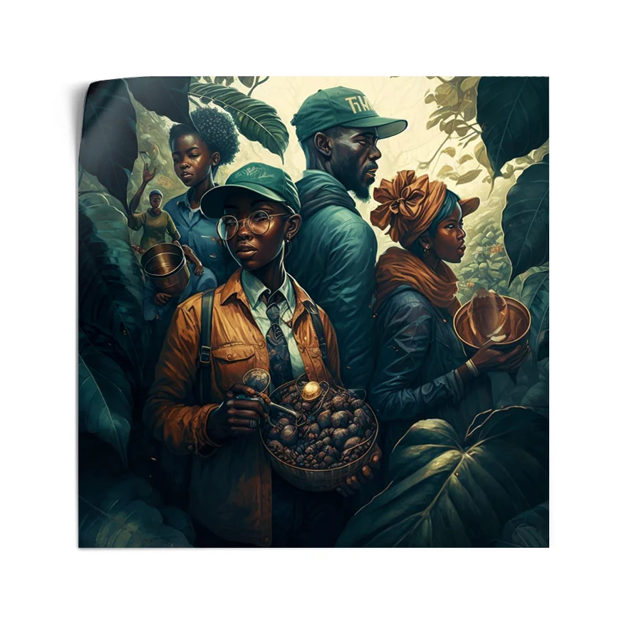 Familia En Plantación Poster