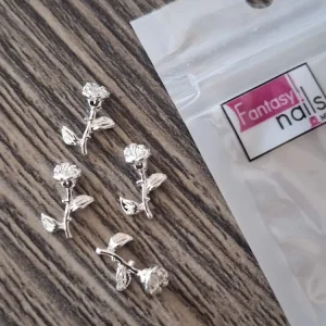 Dijes - Rosa Plata FANTASY NAILS