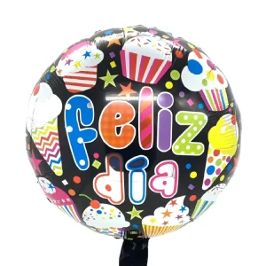 Globo Metálico 18´ Redondo Feliz Dí Cup cake Feco