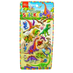 Sticker Infantil Dinosaurio 20 Piezas 1 Unidad Feco