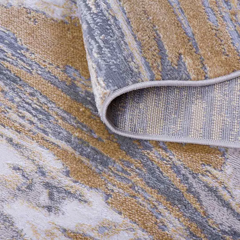 Tapete Decorativo Amira 1024C Dorado / Gris – Abstracto · Interior 152x244cm FEIZY