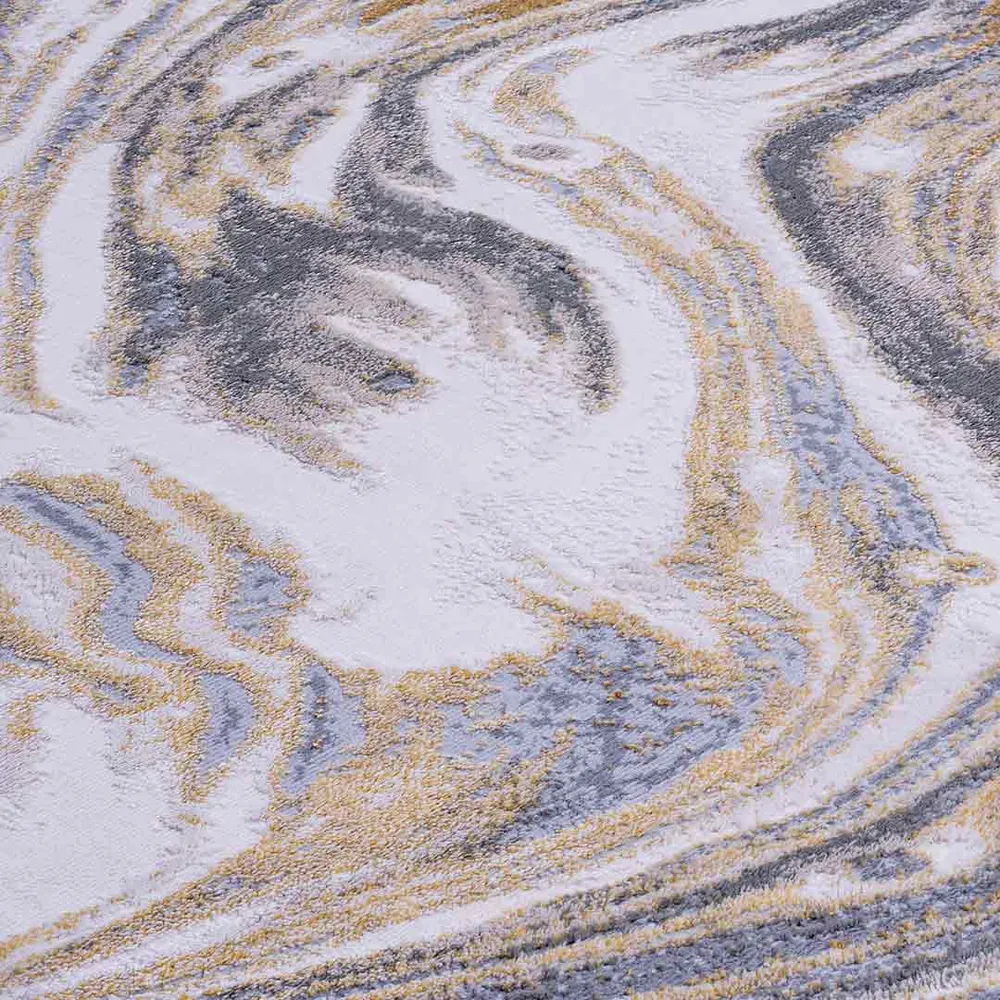 Tapete Decorativo Amira 1024C Dorado / Gris – Abstracto · Interior 152x244cm FEIZY