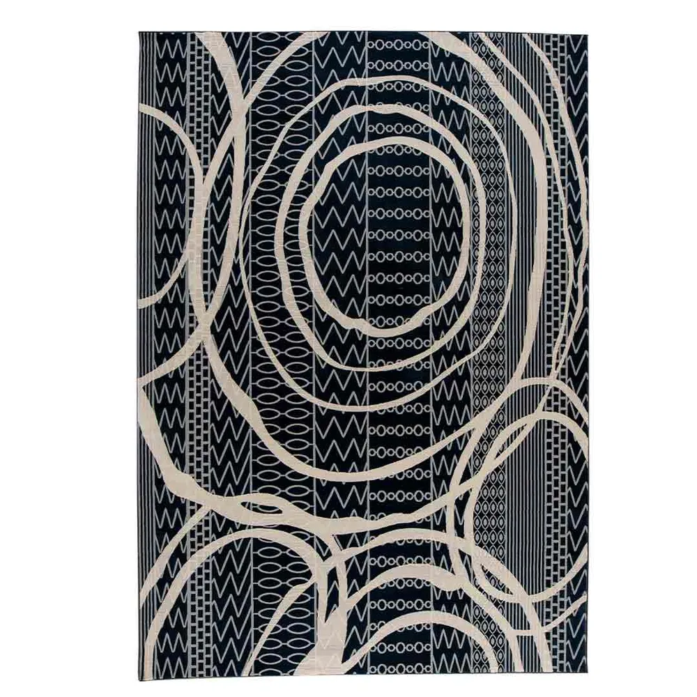Tapete Decorativo Andora 1071C Azul / Ivory – Geométrico · Interior 152x244cm FEIZY