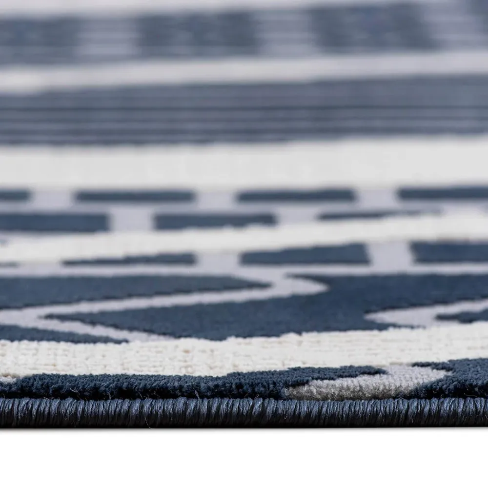 Tapete Decorativo Andora 1071C Azul / Ivory – Geométrico · Interior 152x244cm FEIZY