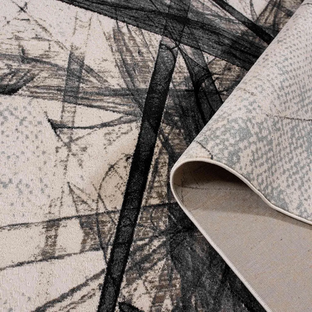 Tapete Decorativo Kale 1058C Negro / Gris – Abstracto · Interior 152x244cm FEIZY
