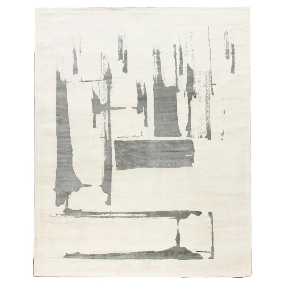 Tapete Decorativo Kova 101N Ivory / Gris Oscuro – Abstracto · Interior 152x244cm FEIZY