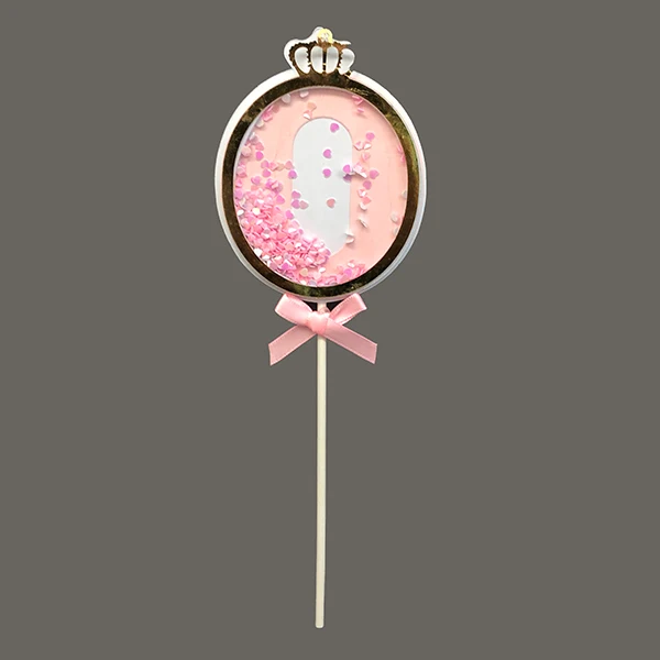 Adorno Pick Numero Confetti Rosado FIESTA EXPRESS