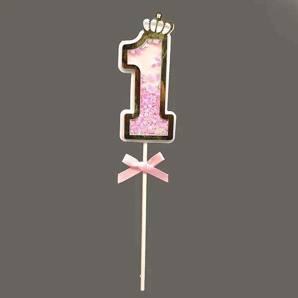 Adorno Pick Numero Confetti Rosado FIESTA EXPRESS
