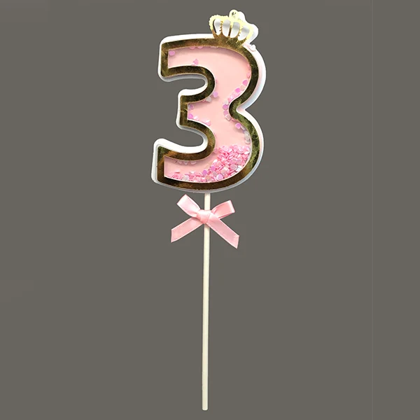 Adorno Pick Numero Confetti Rosado FIESTA EXPRESS