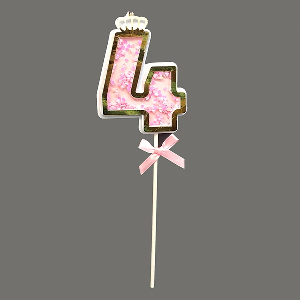 Adorno Pick Numero Confetti Rosado FIESTA EXPRESS