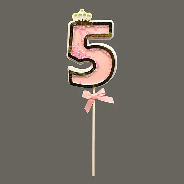 Adorno Pick Numero Confetti Rosado FIESTA EXPRESS