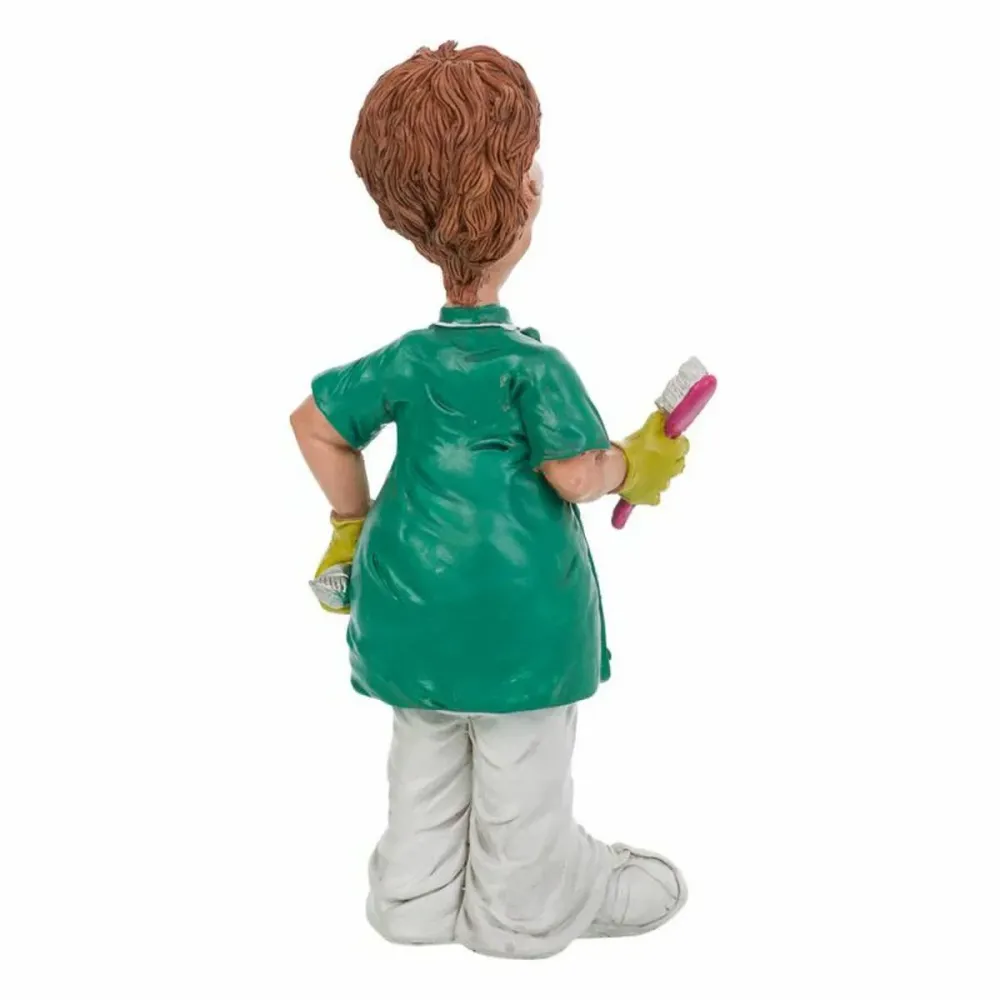 Figura decorativa Dentista para decoración de hogar. Poliresina pintada. Muñeco decorativo 25x15 cms