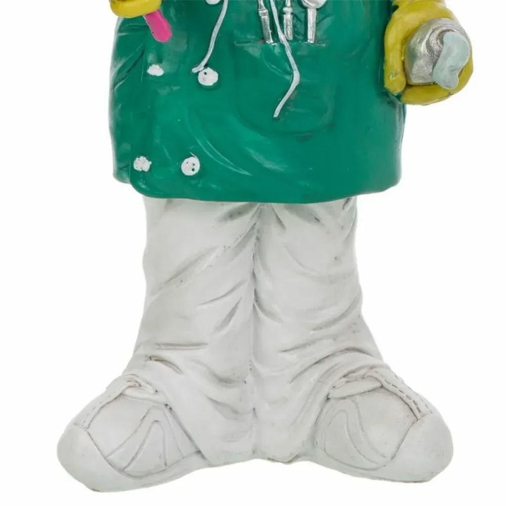 Figura decorativa Dentista para decoración de hogar. Poliresina pintada. Muñeco decorativo 25x15 cms