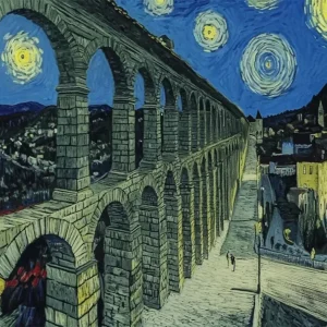 Acueducto de Segovia - Noche estrellada Fine Artic