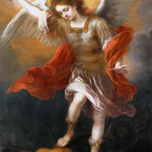 El Arcángel Miguel sumerge al diablo en el abismo (Murillo) Fine Artic