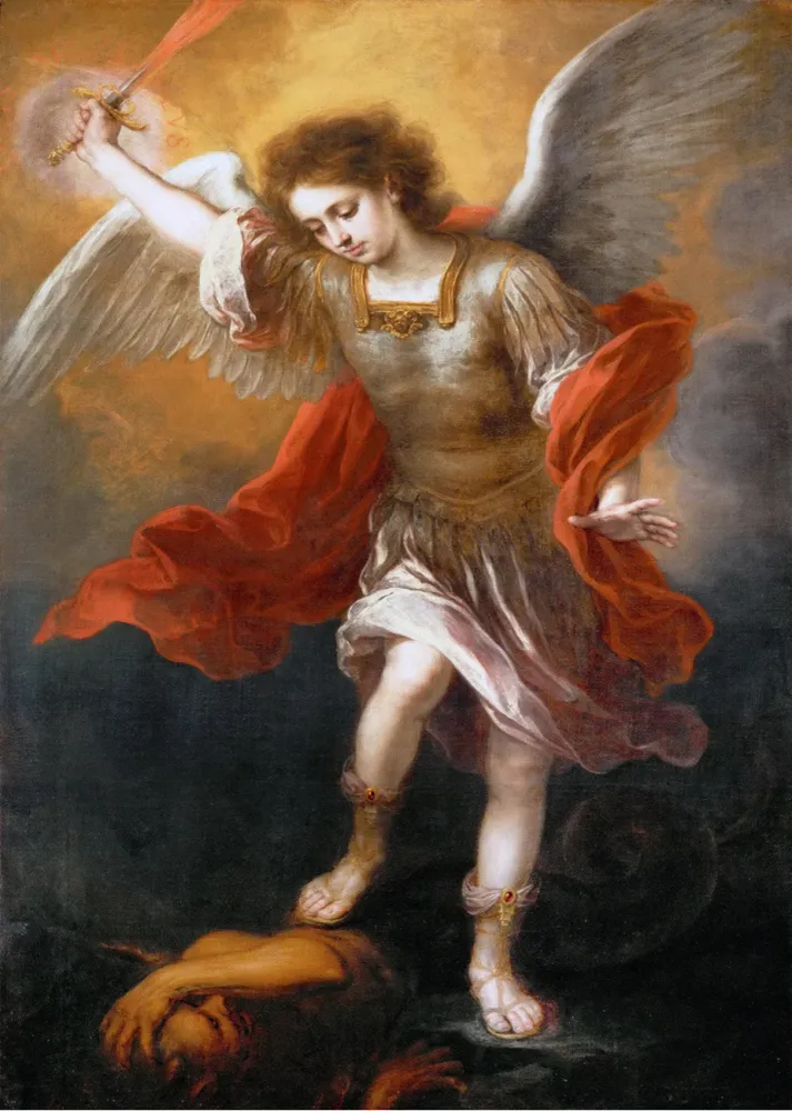El Arcángel Miguel sumerge al diablo en el abismo (Murillo) Fine Artic