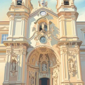 Basílica de Santa Marí de San Sebastián - Pastel Fine Artic