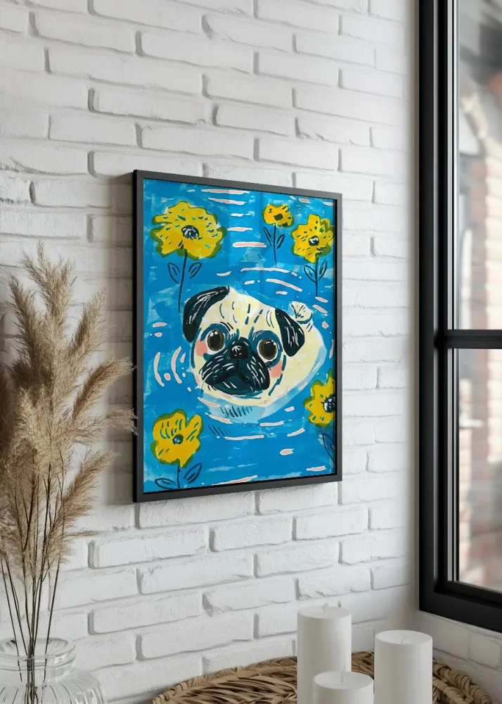 Bulldog francés nadando Fine Artic