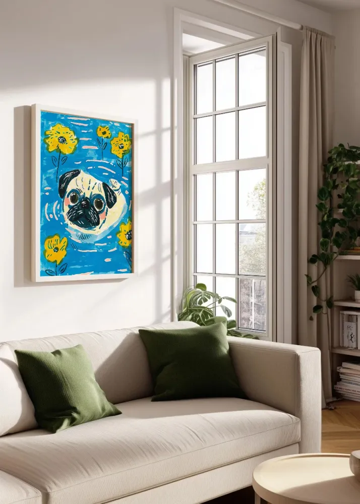 Bulldog francés nadando Fine Artic