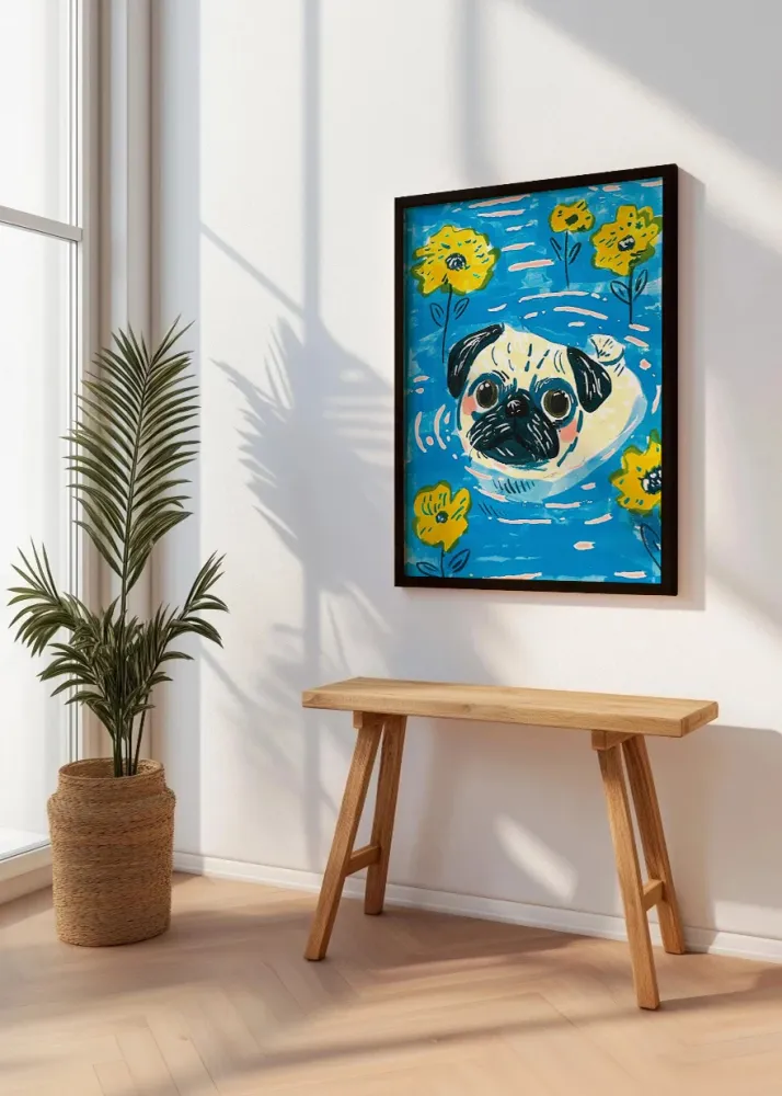 Bulldog francés nadando Fine Artic