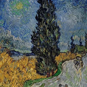 Camino con Ciprés y Estrella (Van Gogh) Fine Artic