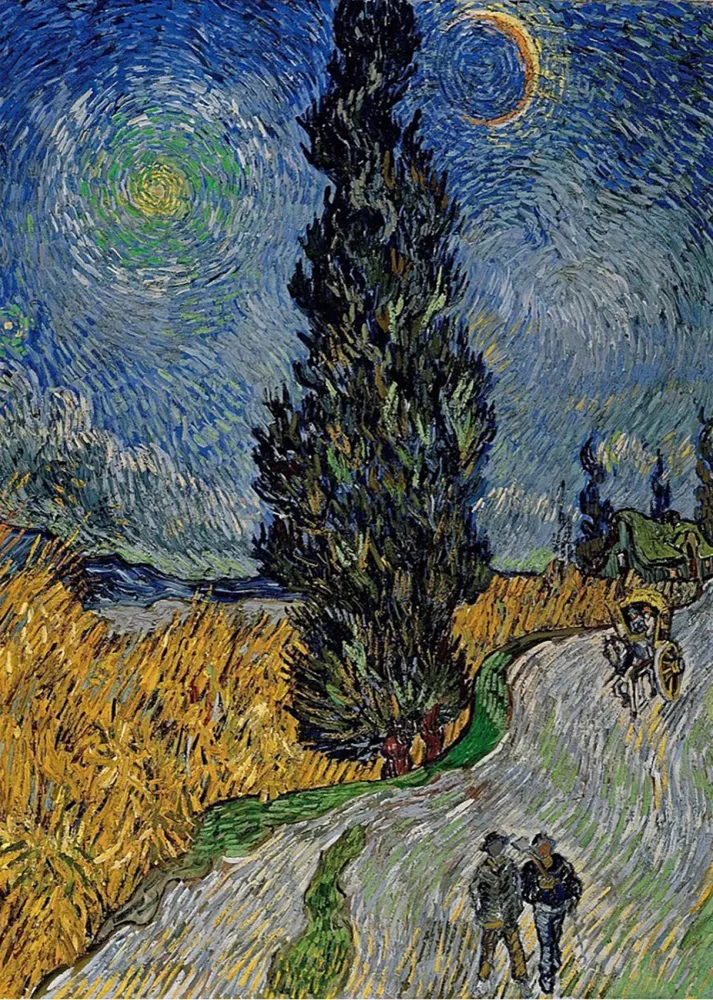 Camino con Ciprés y Estrella (Van Gogh) Fine Artic