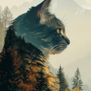 Cat collage - Autumn views Fine Artic