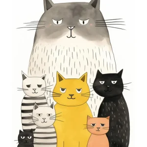 Cat friends Fine Artic