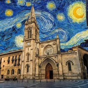 Catedral de Santiago en Bilbao - Noche Salvaje Fine Artic