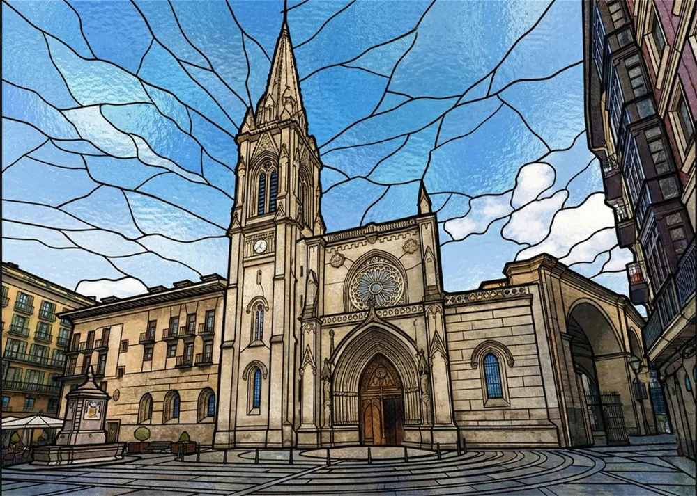 Catedral de Santiago en Bilbao - Vidriera Fine Artic