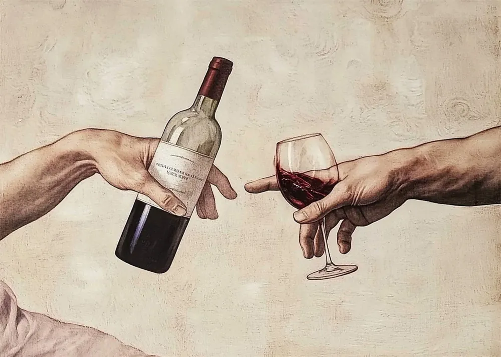 Creación de Adán con Vino Fine Artic