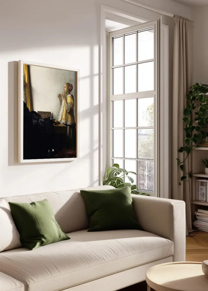 Dama con un collar de perlas (Johannes Vermeer) Fine Artic