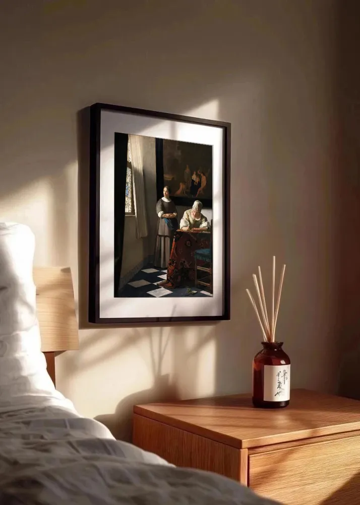 Dama escribiendo una carta con su doncella (Johannes Vermeer) Fine Artic