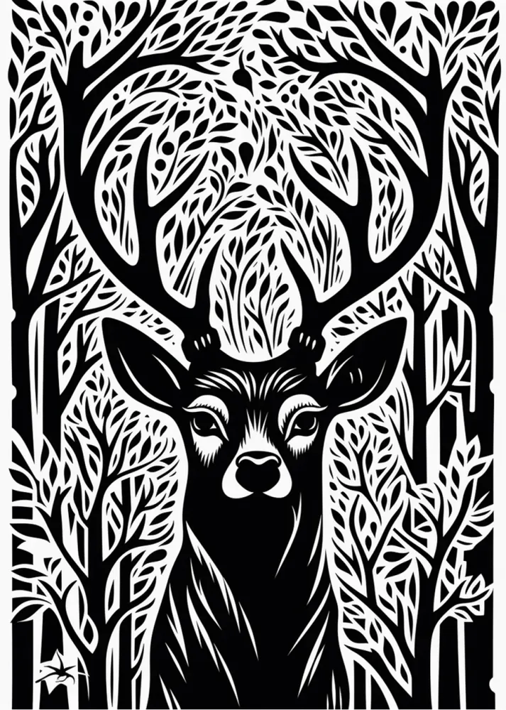 Deer portrait Fine Artic