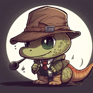 Dinosaurio detective chibi Fine Artic