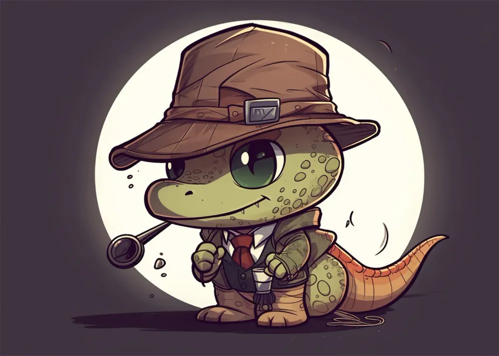 Dinosaurio detective chibi Fine Artic