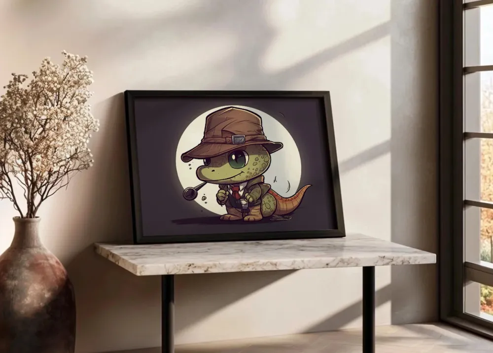 Dinosaurio detective chibi Fine Artic