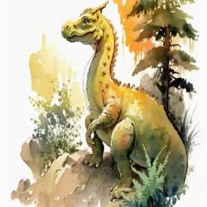 Dinosaurio dibujado estilo infantil Fine Artic